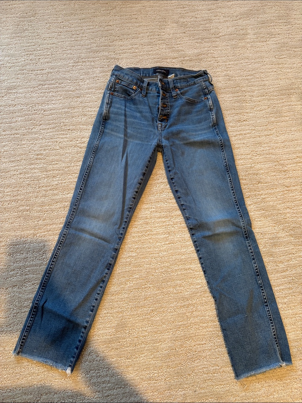 J. Crew High-Rise Straight-Leg Jeans in Medium Blue Wash